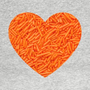 Orange Sprinkles Heart Dessert Photograph T-Shirt